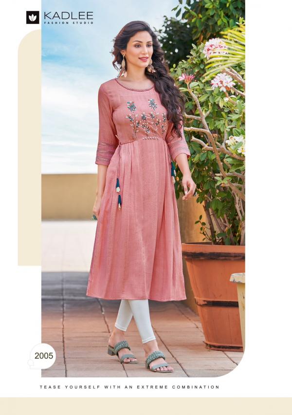 Kadlee Inayat Fancy Wear Rayon Designer Embroidery Kurti Collection